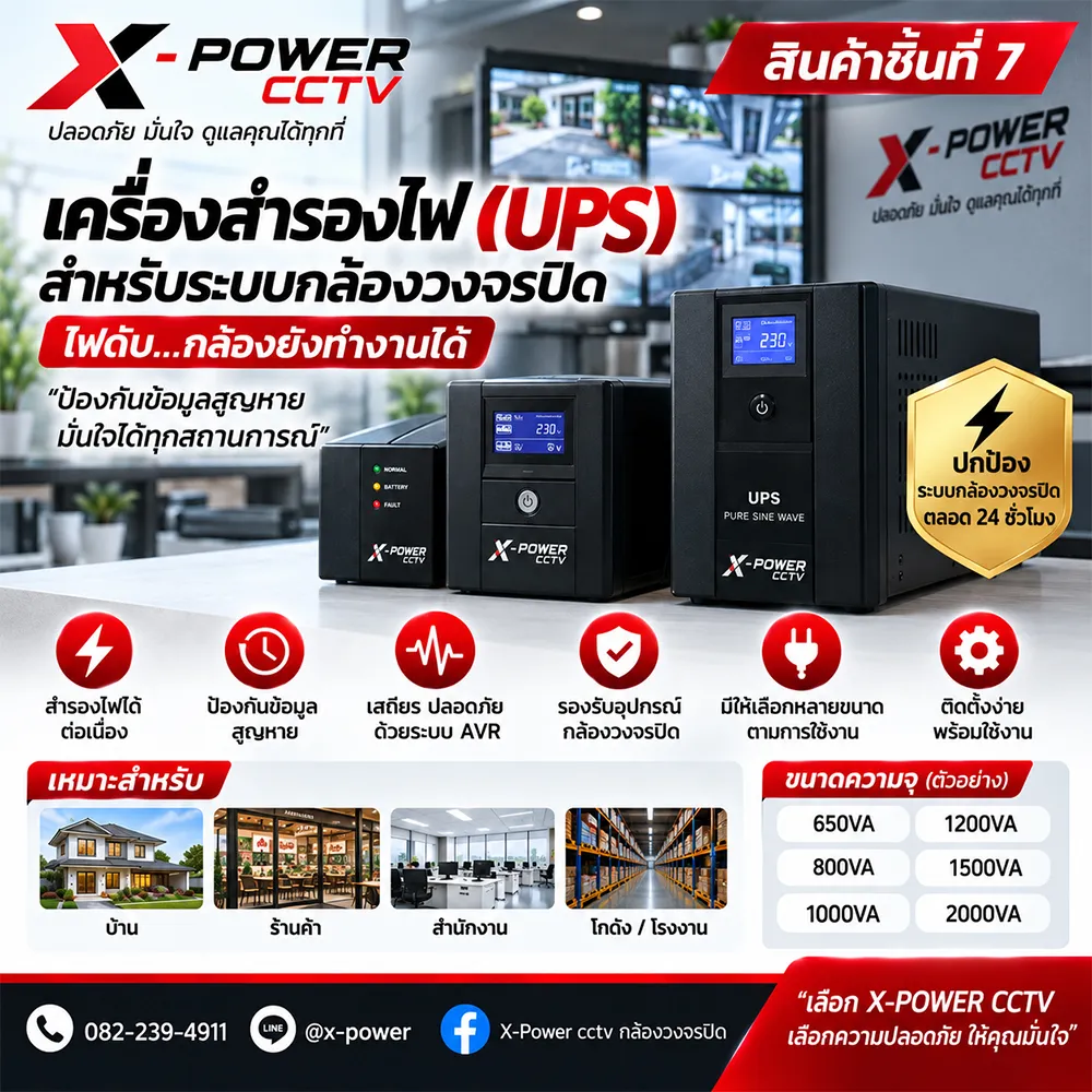 เครื่องสำรองไฟสำหรับระบบกล้องวงจรปิด (UPS)